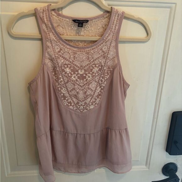 American Eagle Outfitters Pink Peplum Tank Top - Picture 4 of 4